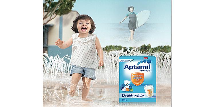 Werbung: Aptamil Kindermilch : Starkes Immunsystem für aktive Kleinkinder
