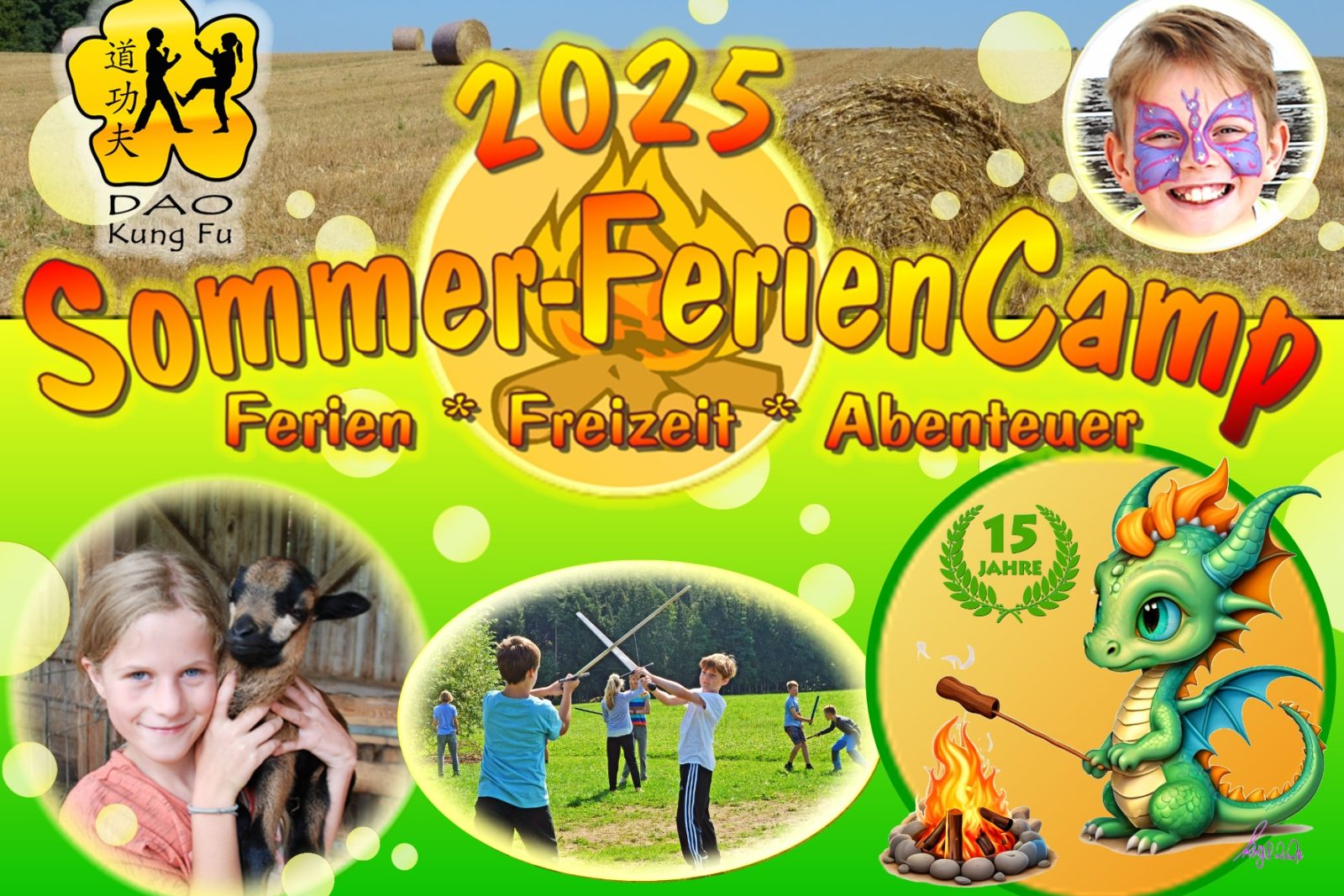 DAO Sommer-FerienCamp 2025 – auf dem Erlebnis-Bauernhof: Tiere, Lagerfeuer & KungFu, Bild 1
