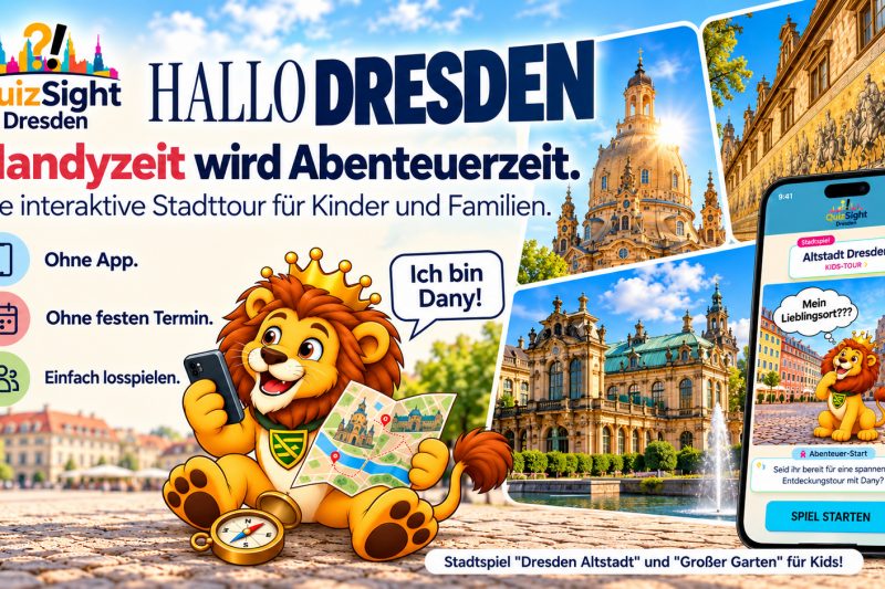 Dresden mit Kindern entdecken – Interaktive Stadtführung mit Dany, dem Hoflöwen, Bild 1