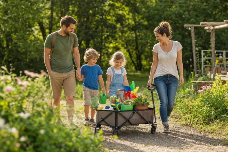 Spielzeug und Gartenideen für Familien mit Kindern unterwegs